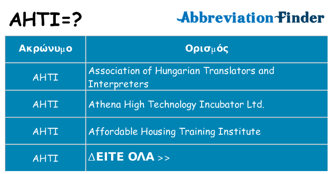 Τι σημαίνει ahti ηρεμήσει
