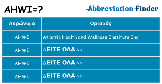 Τι σημαίνει ahwi ηρεμήσει