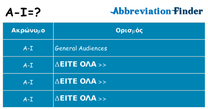 Τι σημαίνει a-i ηρεμήσει