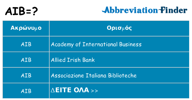 Τι σημαίνει aib ηρεμήσει