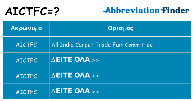 Τι σημαίνει aictfc ηρεμήσει