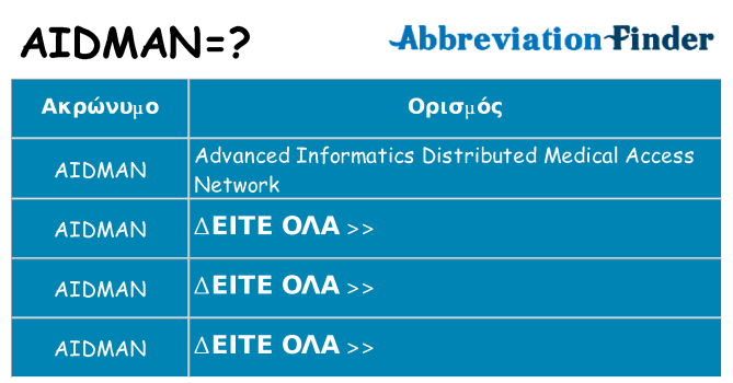 Τι σημαίνει aidman ηρεμήσει