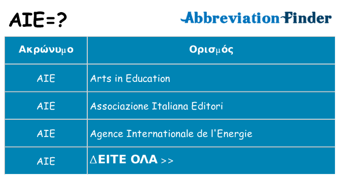 Τι σημαίνει aie ηρεμήσει