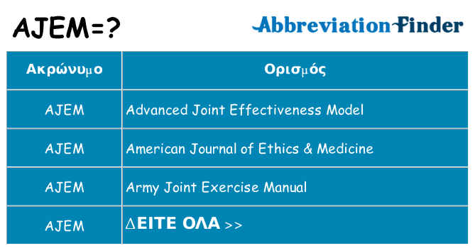 Τι σημαίνει ajem ηρεμήσει