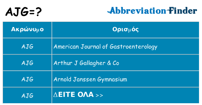 Τι σημαίνει ajg ηρεμήσει