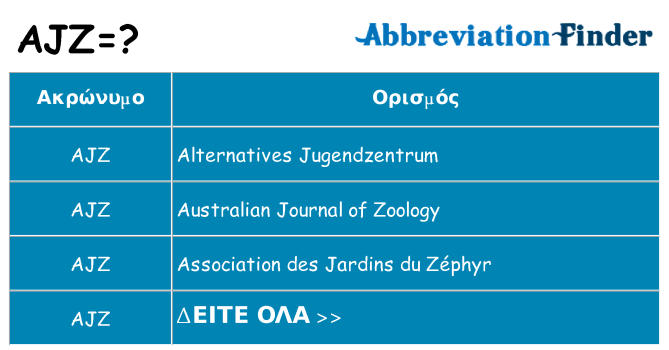 Τι σημαίνει ajz ηρεμήσει