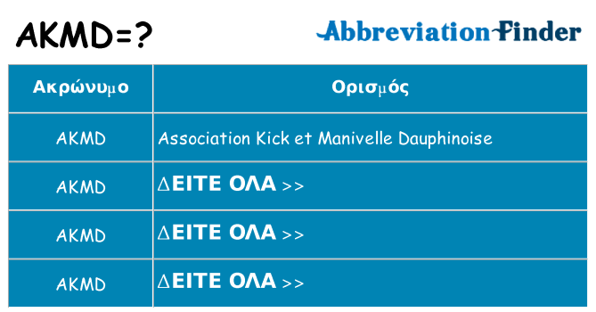 Τι σημαίνει akmd ηρεμήσει