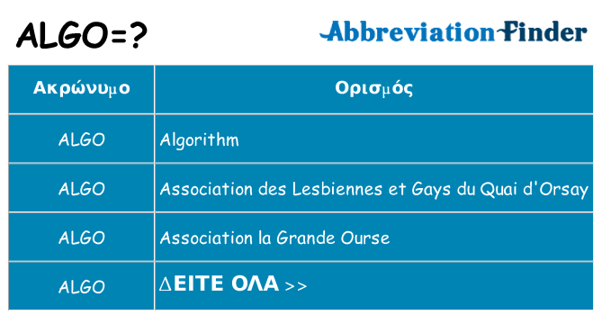 Τι σημαίνει algo ηρεμήσει