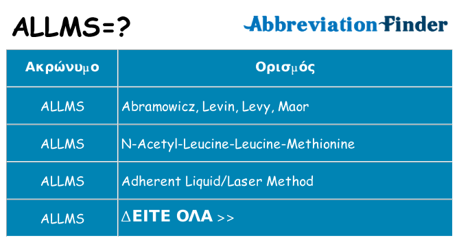 Τι σημαίνει allms ηρεμήσει