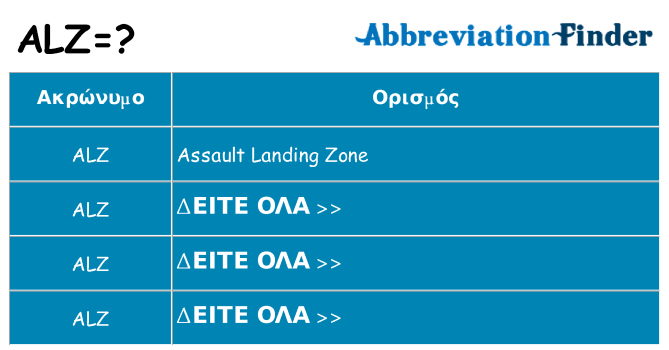 Τι σημαίνει alz ηρεμήσει