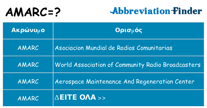 Τι σημαίνει amarc ηρεμήσει