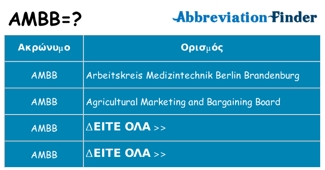 Τι σημαίνει ambb ηρεμήσει