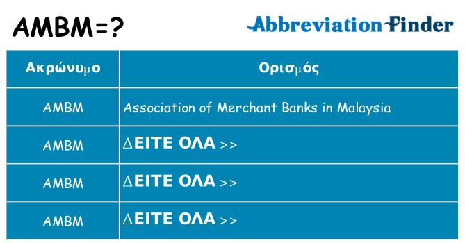 Τι σημαίνει ambm ηρεμήσει
