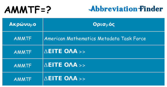 Τι σημαίνει ammtf ηρεμήσει