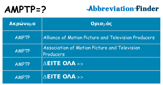 Τι σημαίνει amptp ηρεμήσει