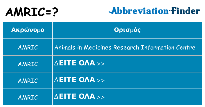 Τι σημαίνει amric ηρεμήσει