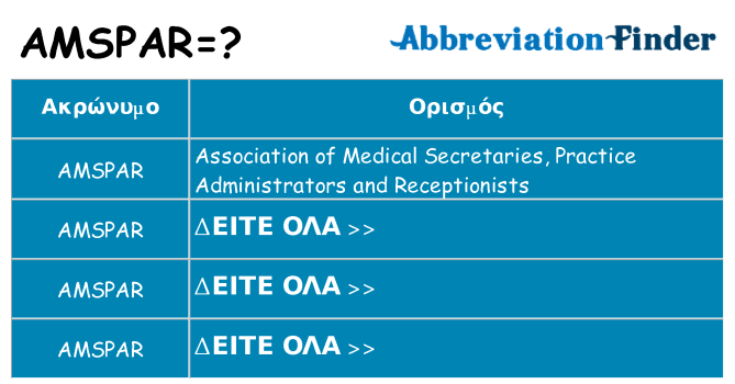 Τι σημαίνει amspar ηρεμήσει