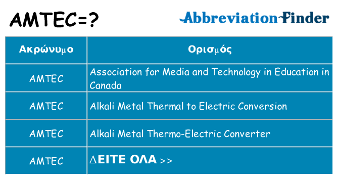 Τι σημαίνει amtec ηρεμήσει