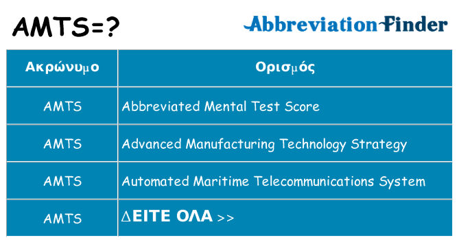 Τι σημαίνει amts ηρεμήσει