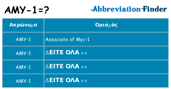 Τι σημαίνει amy-1 ηρεμήσει