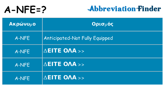 Τι σημαίνει a-nfe ηρεμήσει