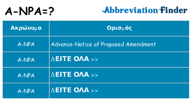 Τι σημαίνει a-npa ηρεμήσει