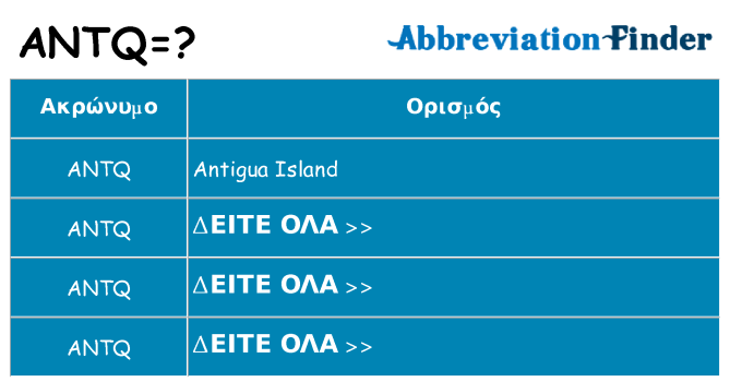Τι σημαίνει antq ηρεμήσει