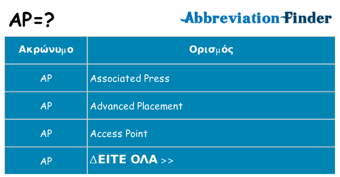 Τι σημαίνει ap ηρεμήσει