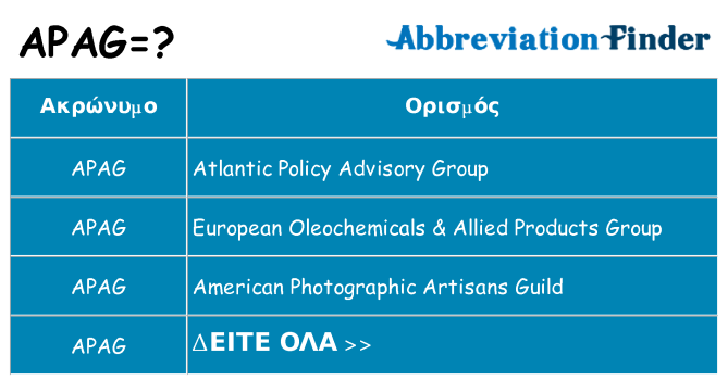 Τι σημαίνει apag ηρεμήσει