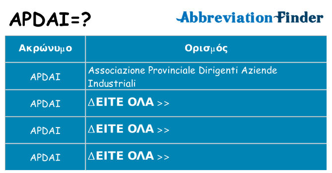 Τι σημαίνει apdai ηρεμήσει