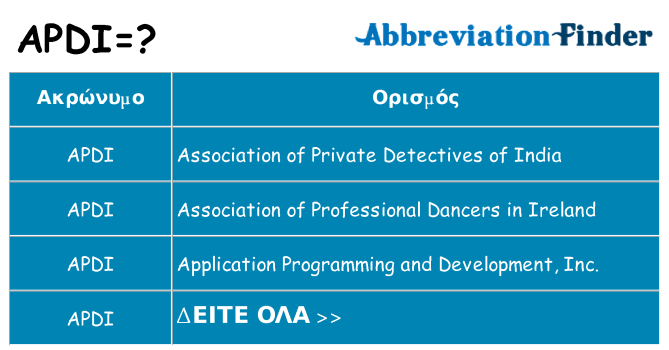 Τι σημαίνει apdi ηρεμήσει