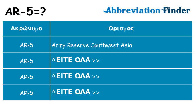 Τι σημαίνει ar-5 ηρεμήσει