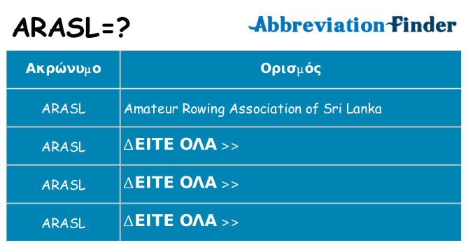 Τι σημαίνει arasl ηρεμήσει