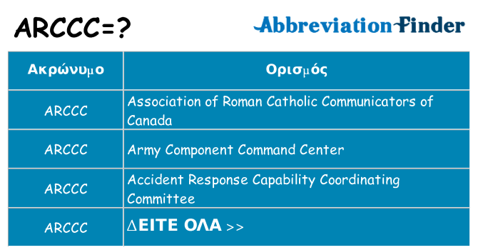 Τι σημαίνει arccc ηρεμήσει