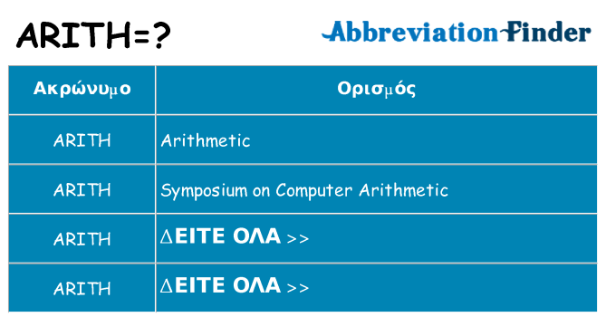 Τι σημαίνει arith ηρεμήσει