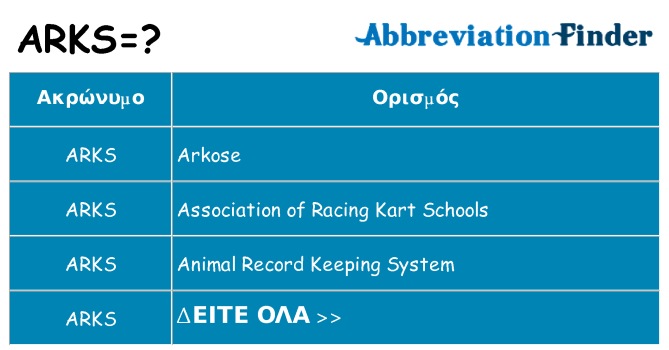 Τι σημαίνει arks ηρεμήσει