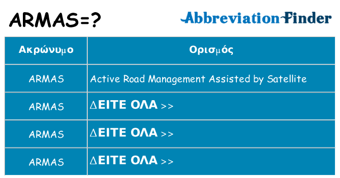 Τι σημαίνει armas ηρεμήσει