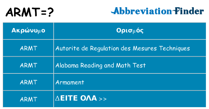 Τι σημαίνει armt ηρεμήσει