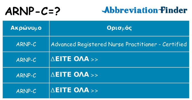 Τι σημαίνει arnp-c ηρεμήσει