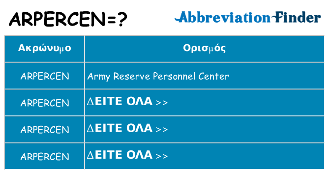 Τι σημαίνει arpercen ηρεμήσει