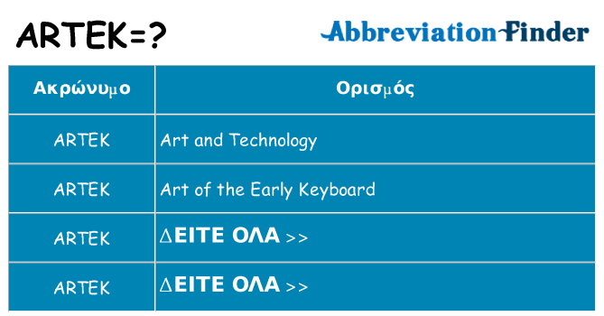 Τι σημαίνει artek ηρεμήσει