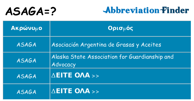 Τι σημαίνει asaga ηρεμήσει