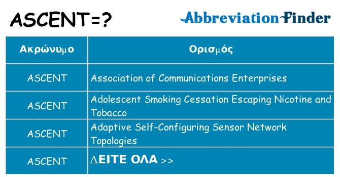 Τι σημαίνει ascent ηρεμήσει