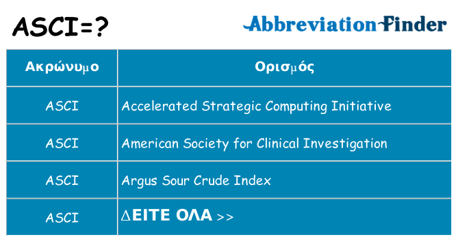 Τι σημαίνει asci ηρεμήσει