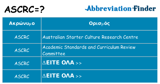 Τι σημαίνει ascrc ηρεμήσει