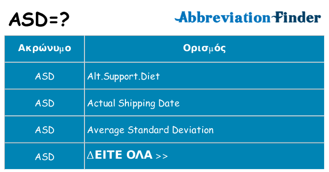 Τι σημαίνει asd ηρεμήσει