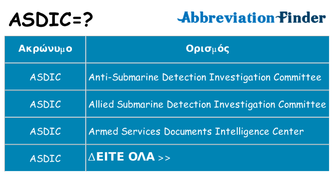 Τι σημαίνει asdic ηρεμήσει
