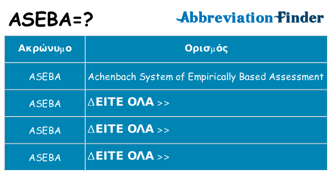 Τι σημαίνει aseba ηρεμήσει