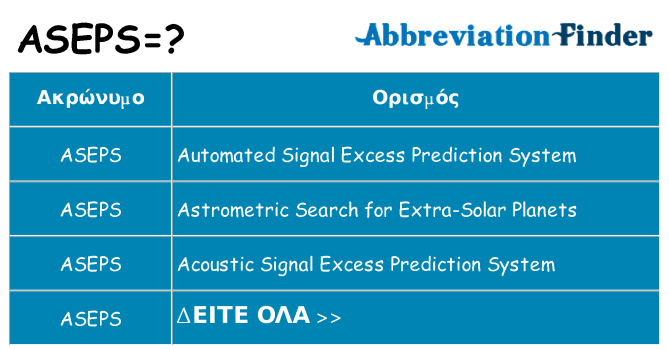Τι σημαίνει aseps ηρεμήσει