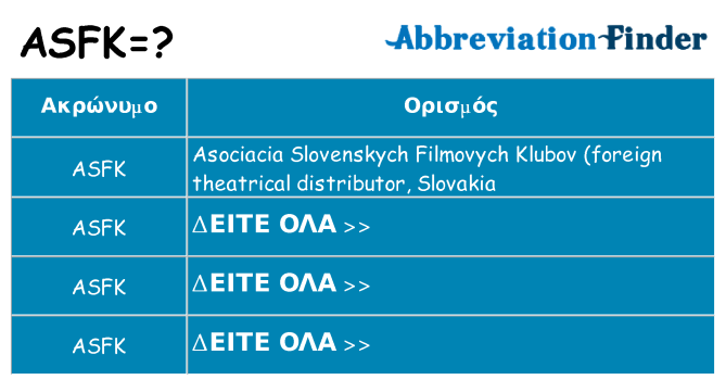 Τι σημαίνει asfk ηρεμήσει